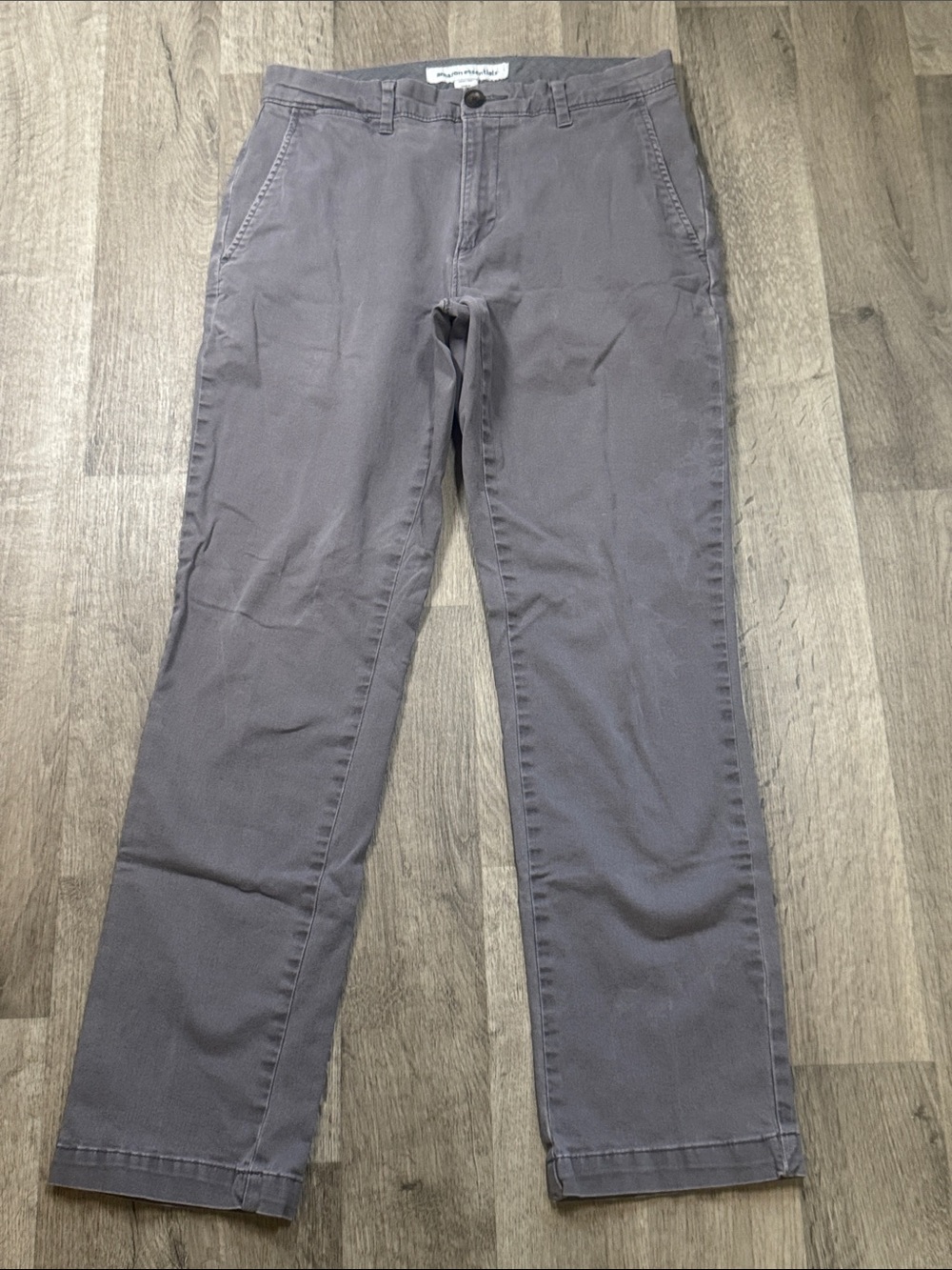 Amazon Essentials Boys Straight Pants in Light Gray. 28W x 30L